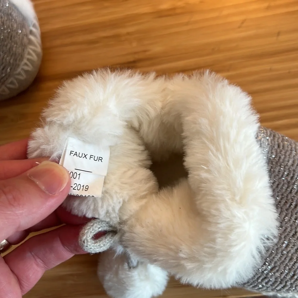 Toddler Faux Fur Sparkly Slippers